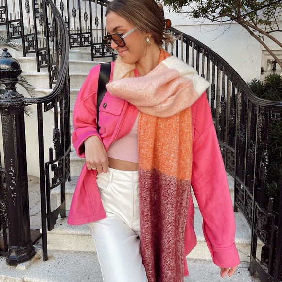 ❌SOLD❌ Gold Hinge | Magenta Boyfriend Shacket - Picture 2 of 8